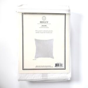 SURYA Briley WHITE 26"x26" Square Euro Sham Cover Geometric Embroidered NEW